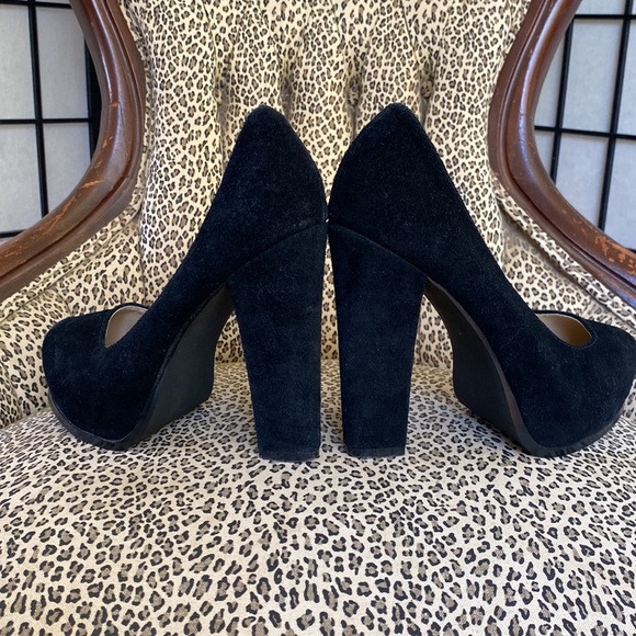 Carlos By Carlos Santana Black Platform Suede heels Sz 6.5 - Picture 7 of 7